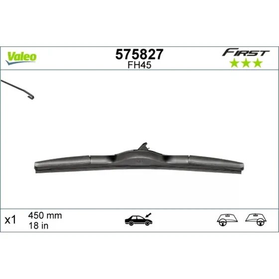 VALEO Viskerblad 450 mm, Hybrid, til OPEL, HYUNDAI, TOYOTA