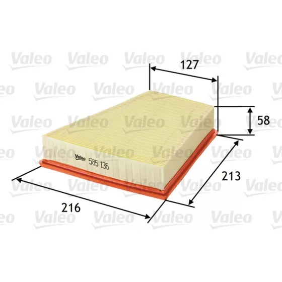 VALEO Luftfilter 585136 til SEAT, SKODA, VW