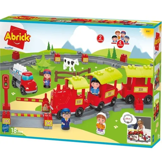 Ecoiffier Steam Train - Togbane med lokomotiv og 4 figurer