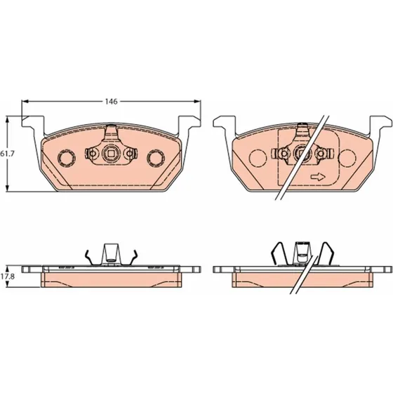 TRW Bremseklodser GDB2266 til VW, Audi, Skoda 2Q0698151B/E/Q