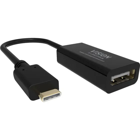 Vision USB-C til DisplayPort Adapter, 15 cm, Sort, 8K60 Hz