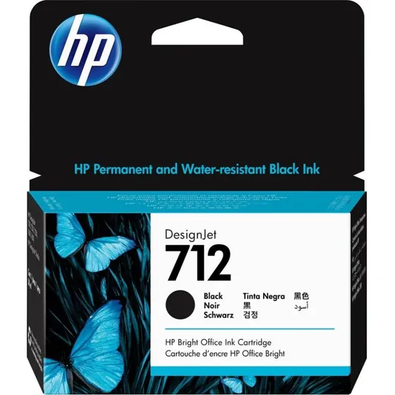 HP 712 Sort Blækpatron 38 ml for DesignJet