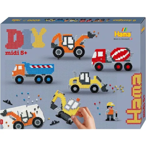 Hama Midi Gaveæske Entreprenørmaskiner – ca. 4.000 perler