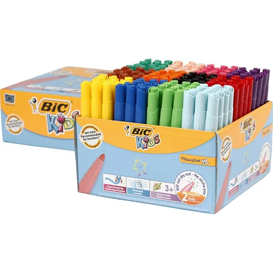 BIC Kids Visacolor XL Tuscher 144 Farver, 3 mm Tykkelse