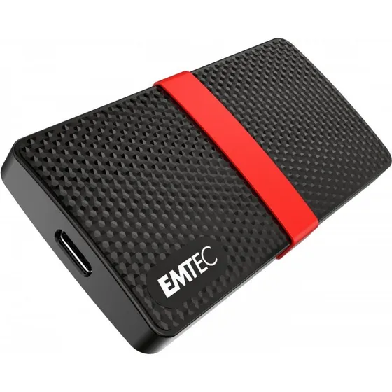 EMTEC X200 512 GB bærbar SSD USB-C sort/rød