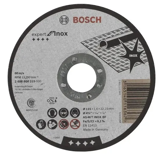 Bosch Skæreskive 115x1,6 Inox 2608600215