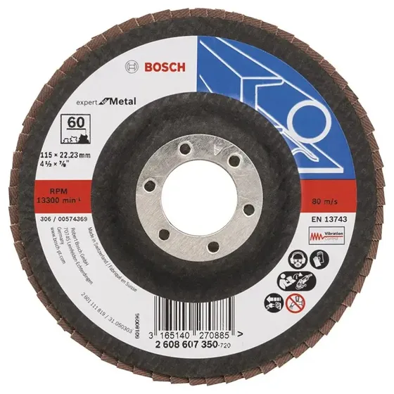 Bosch Lamelslibeskive B:m Ø115x22mm K60 Flad 2608607350