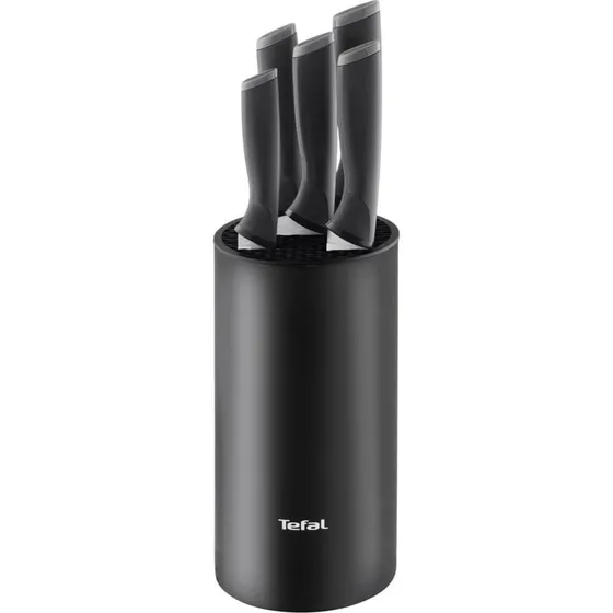 Tefal K2216S74 knivsæt med blok, rustfrit stål, 5 dele