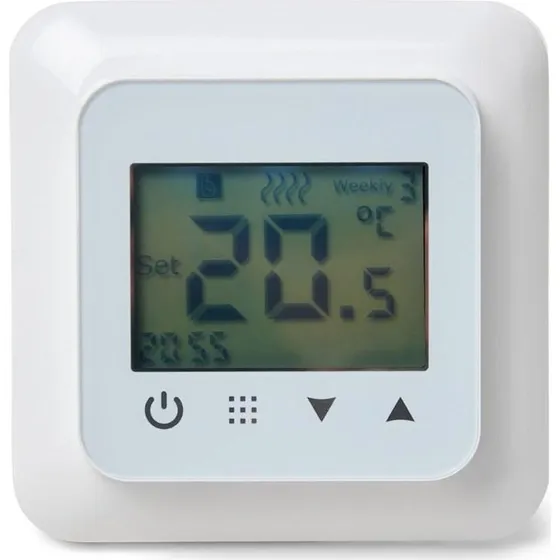Heatcom HC60 Adaptiv Termostat med Gulvføler, Hvid