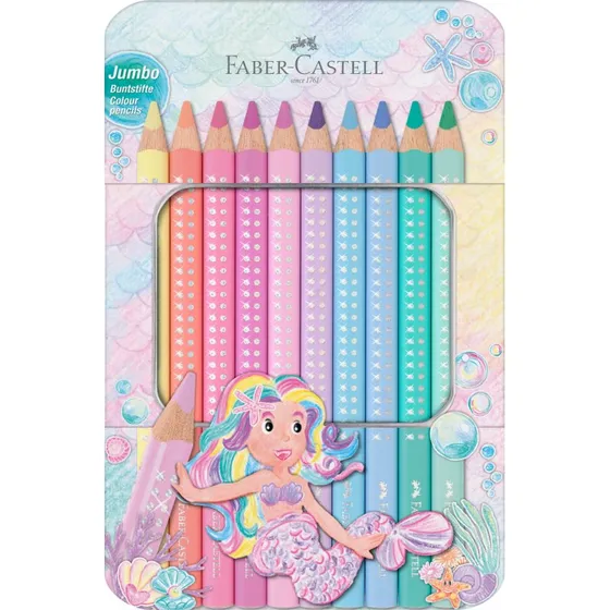 Faber Castell Sparkle Jumbo Pastel Tin – 10 Ass.