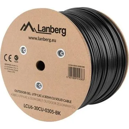 Lanberg Cat6 U/UTP 305 m udendørs sort