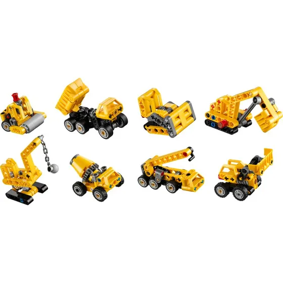 LEGO Technic 42233 Mighty Machines – Byggelegetøj med 8 forskellige entreprenørmaskiner