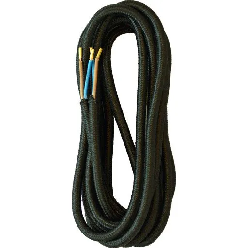 E-Line stofledning 5 m, sort 2x0,75mm²