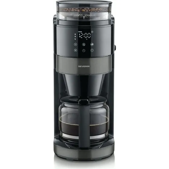 Severin KA 4830 Kaffebryggare med kvarn, mørk inox, 10 kopper