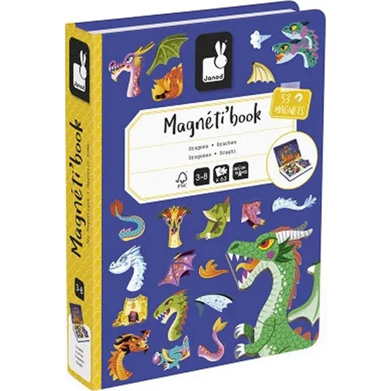Janod Magneti'Book Drage – Magnetisk Læringsspil med 53 Magneter