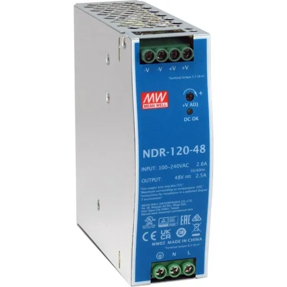 LevelOne POW-4842 48 V DC 120 W Strømforsyning, DIN-skinne, Sølv