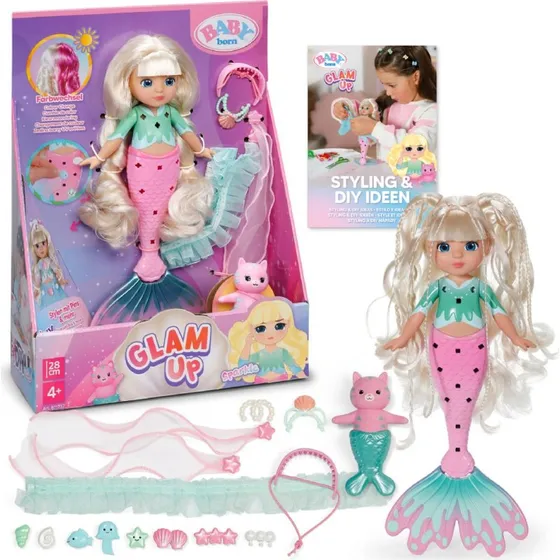 Baby Born Glam Up Sparkle Havfrue Dukke 28 cm