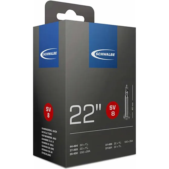Schwalbe Cykelslange 22x1.00–1.25 Autoventil (AV8A, 40 mm)