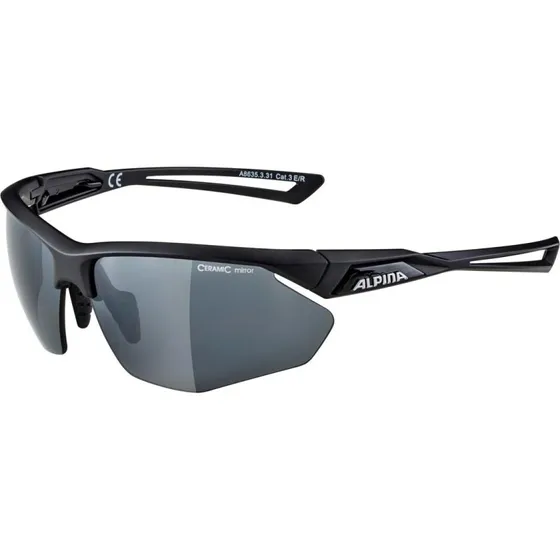Alpina Nylos HR Cykelbriller - Sort, Spejllinse, Kategori 3