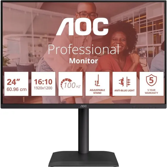 AOC E4 X24E4U 24" IPS 1920×1200 100 Hz, sort