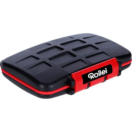 Rollei 22782 12-kort etui i gummi, sort/rød