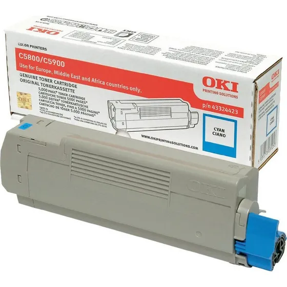 OKI Cyan Toner 43324423, 5000 sider