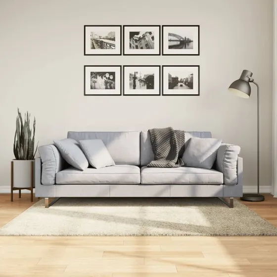vidaXL Shaggy Gulvtæppe PAMPLONA 120x170 cm Guldfarvet