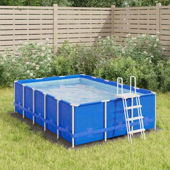 vidaXL Poolunderlag 300x220 cm lysegrå polyester-geotekstil