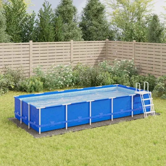 vidaXL Poolunderlag 550x280 cm lysegrå polyester-geotekstil