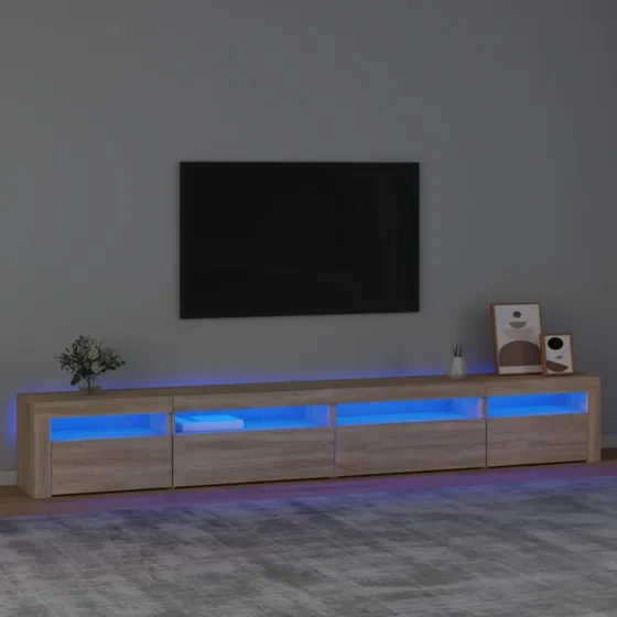 vidaXL Tv-skab med LED-lys 270x35x40 cm Sonoma-eg