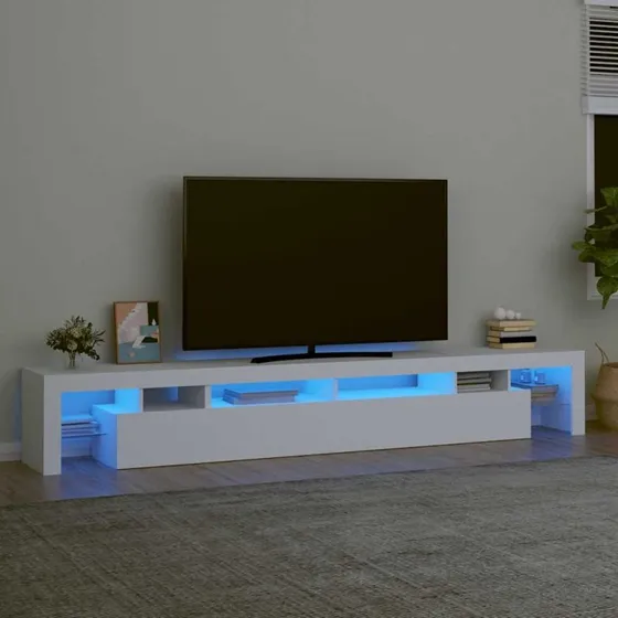 vidaXL TV-skab med LED-lys 260x36,5x40 cm hvid