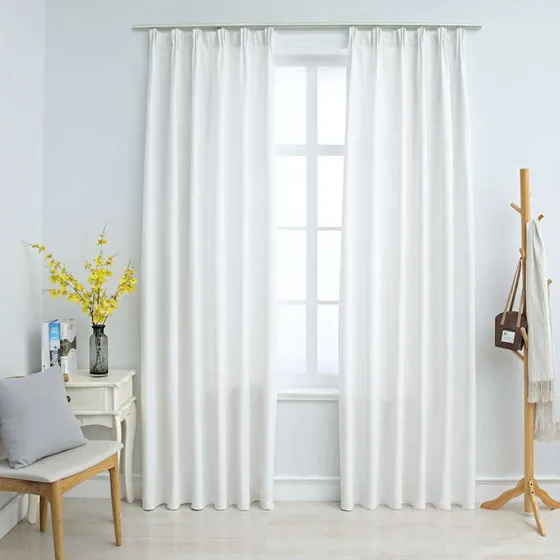vidaXL Mørklægningsgardiner med Kroge 140 x 225 cm Råhvid