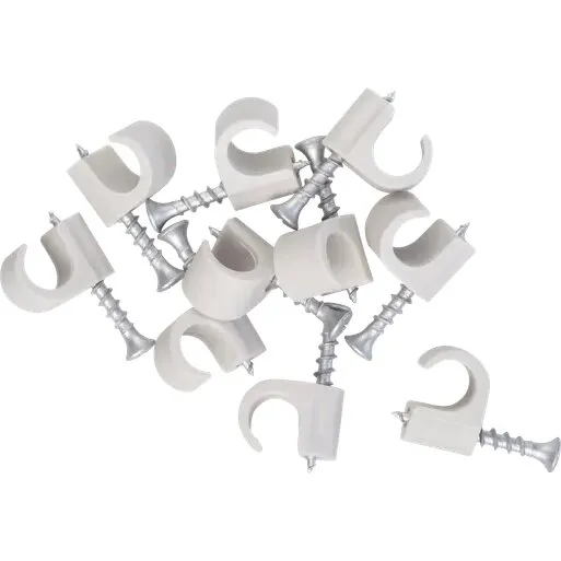 E-LINE Skrueclips rund 14-18 mm, grå 10 stk