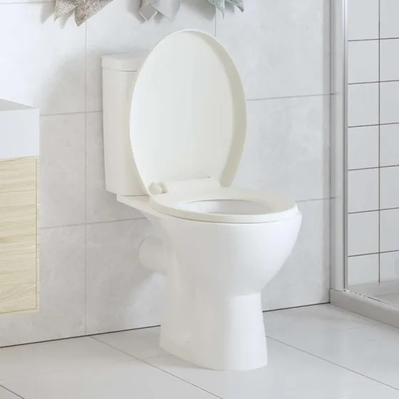 vidaXL Toiletsæde hvid med soft-close og quick release