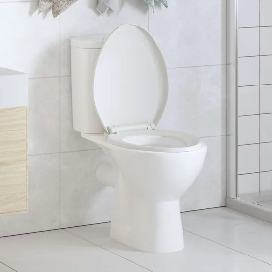 vidaXL Toiletsæde hvid med soft-close og quick release