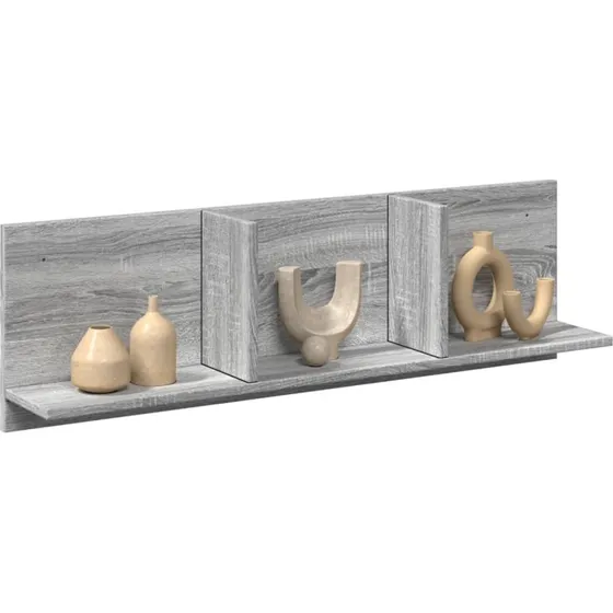 vidaXL Vægskab 100x16,5x30 cm Konstrueret Træ Grå Sonoma-Eg