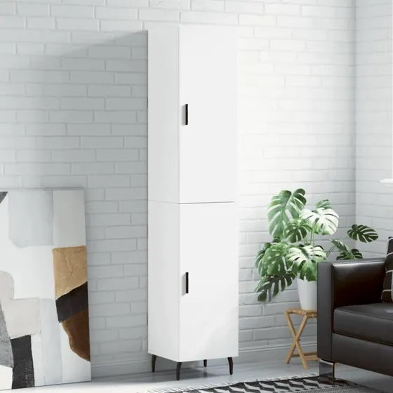 vidaXL Skab 34,5x34x180 cm Konstrueret Træ Hvid