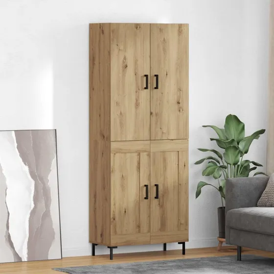 vidaXL Artisan Egetræ Highboard 69,5 x 34 x 180 cm