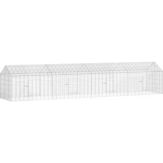 vidaXL Kaninbur Sølv 400 x 78 x 78 cm Galvaniseret Stål