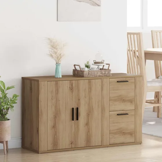 vidaXL Sideboard Artisan Egetræ 100 x 33 x 59,5 cm