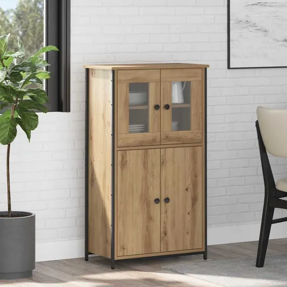 vidaXL Highboard Artisan Egetræ 62 x 32 x 106,5 cm Konstrueret Træ