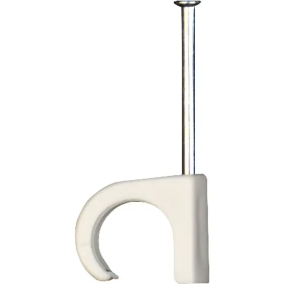 Thorsmans Clips rund 7–10 mm med søm 25 mm, hvid