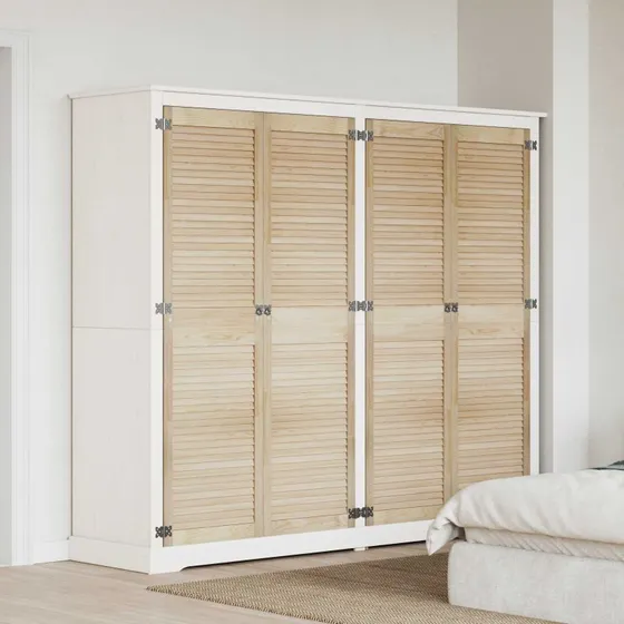 vidaXL Skabsdør 4 stk Naturfarvet 201 x 2,1 x 49,5 cm Fyrretræ