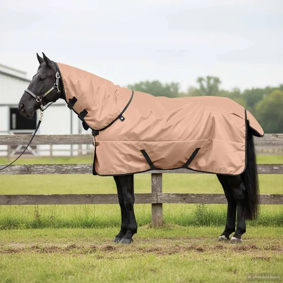 vidaXL Hestetæppe Cappuccino 115 cm, Polyester