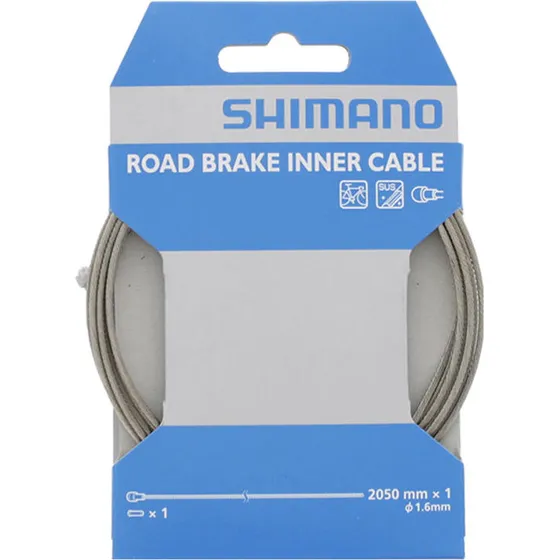 Shimano Bremsewire 1,6 mm x 2050 mm – Rustfrit stål (landevej)