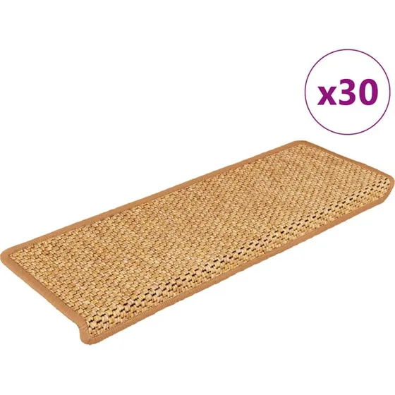 vidaXL selvklæbende trappemåtter 30 stk. 65x21x4 cm sisal-look orange