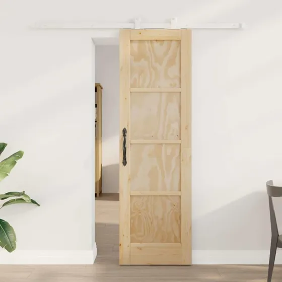 vidaXL Skydedør Brun 61 x 198,5 cm Massivt Fyrretræ
