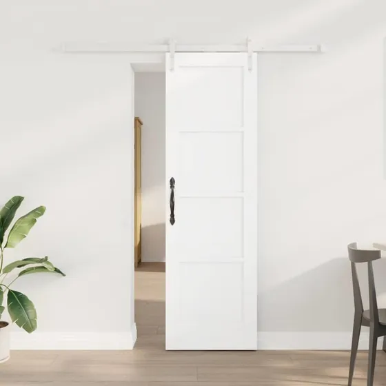 vidaXL ORKDAL Skydedør Hvid 61 x 198,5 cm Massivt Fyrretræ
