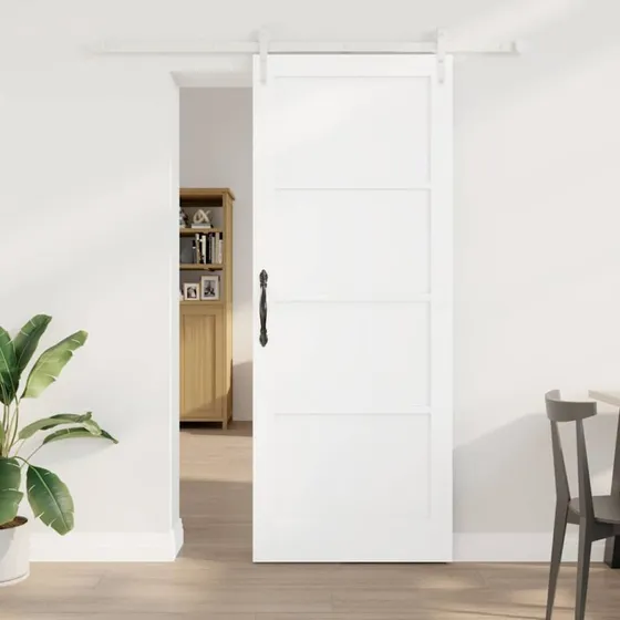 vidaXL Skydedør ORKDAL Hvid 83 x 211 cm Fyrretræ