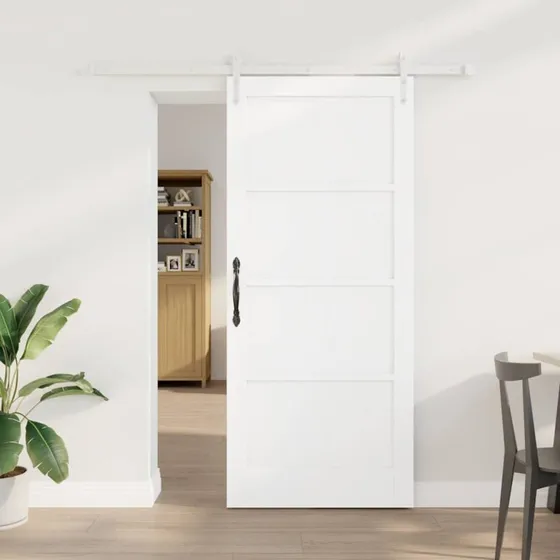 vidaXL Skydedør ORKDAL Hvid 86 x 198,5 cm Massivt Fyrretræ